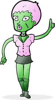 cartoon halloween girl vector