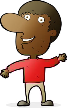 cartoon waving man vector