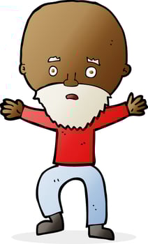 cartoon panicking old man vector
