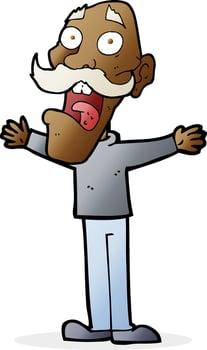 cartoon stressed old man vector