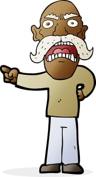 cartoon angry old man vector
