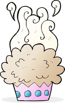 cartoon cup cake vector