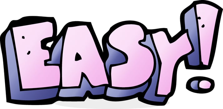 cartoon easy sign vector