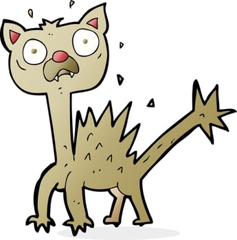 cartoon scared cat vector