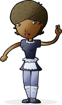 cartoon waitress taking order vector