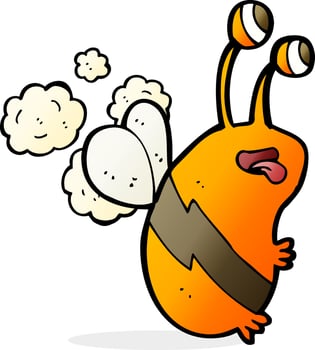 cartoon funny bee vector