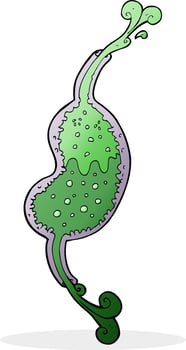 cartoon bubbling stomach vector