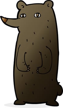 funny cartoon black bear vector