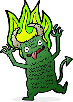 doodle character cartoon demon vector