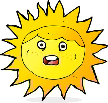 sun cartoon character vector