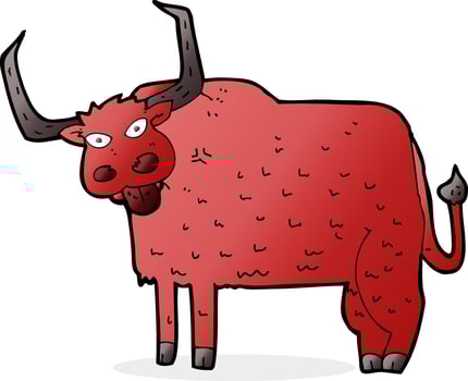 cartoon hairy cow vector