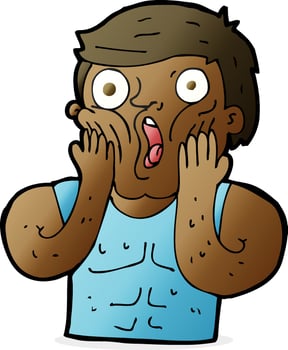 cartoon shocked gym man vector