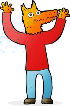 cartoon fox man vector