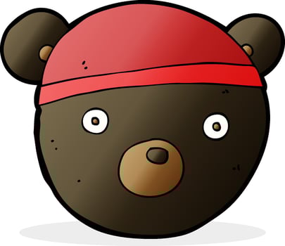 cartoon black bear cub wearing hat vector