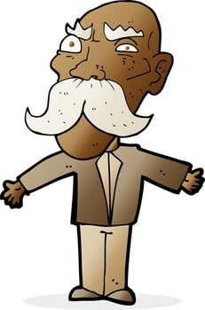 cartoon angry old man vector