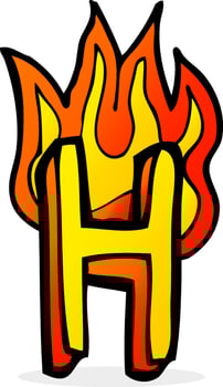 cartoon flaming letter vector