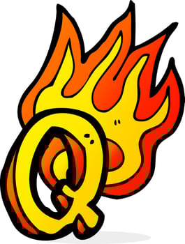 cartoon flaming letter vector
