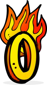 cartoon flaming letter vector