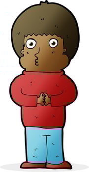 cartoon shy boy vector