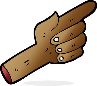 cartoon pointing hand vector