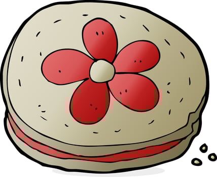 doodle cartoon biscuit vector