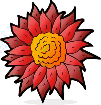 doodle cartoon flower vector