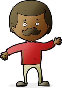 cartoon dad waving vector