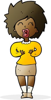 cartoon screaming woman vector