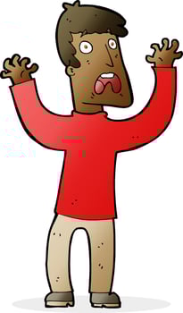 cartoon frightened man vector
