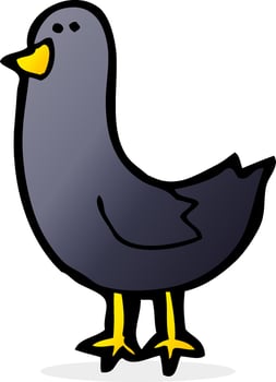 cartoon black bird vector