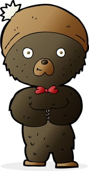 cartoon little black bear vector