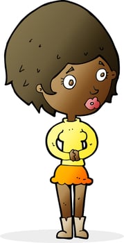 cartoon concerned woman vector
