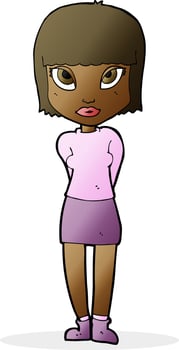cartoon woman standing vector