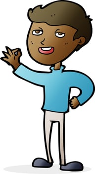 cartoon man making excellent gesture vector