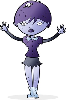 cartoon vampire girl vector