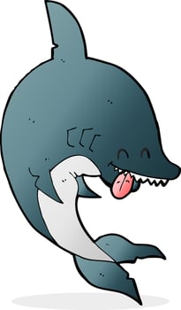 funny cartoon shark vector