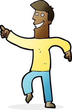 cartoon grinning man vector