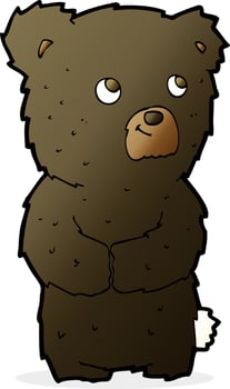 cartoon black bear cub vector