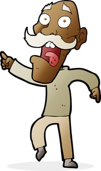cartoon frightened old man vector
