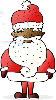 cartoon grumpy santa claus vector