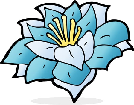 doodle cartoon flower vector