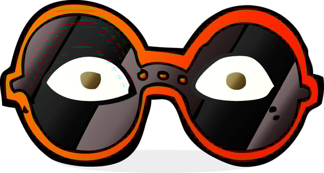 cartoon eyes in dark glasses vector