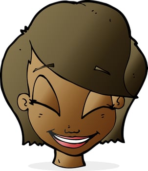 cartoon pretty female face vector