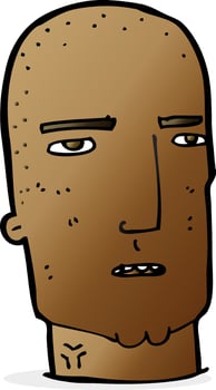 cartoon bald tough guy vector
