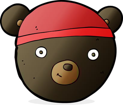 cartoon black bear face vector