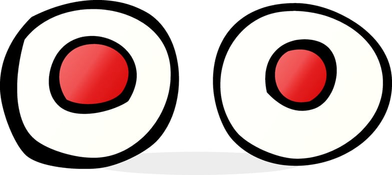 cartoon red eyes vector