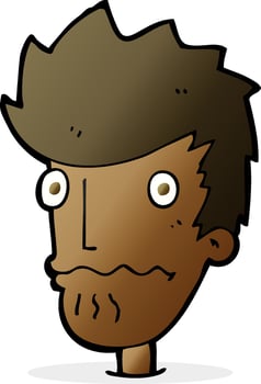cartoon nervous man vector