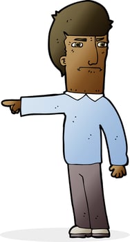 doodle character cartoon man pointing vector