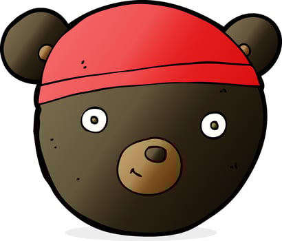 cartoon black bear face vector