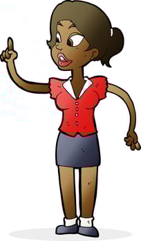 cartoon woman with great idea vector